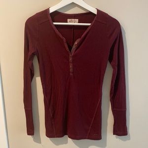 Hollister Maroon Henley